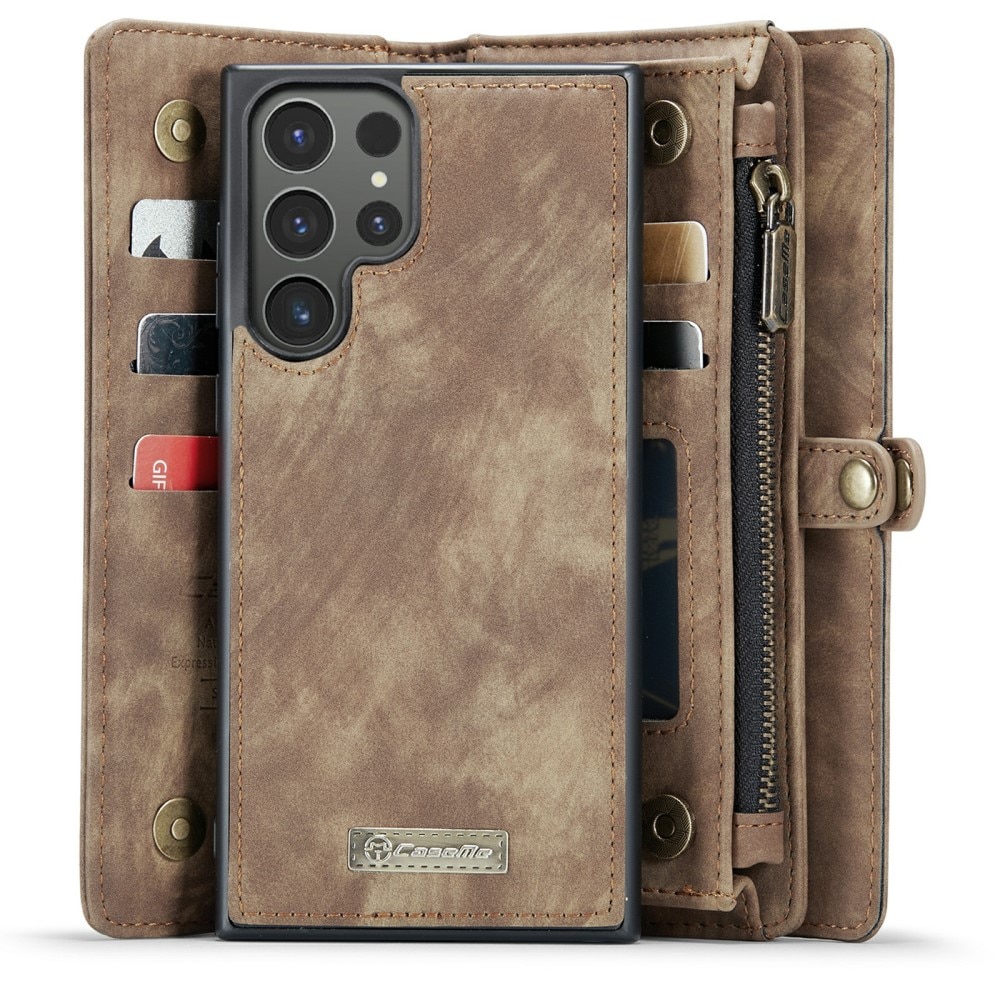 Étui portefeuille multi-cartes Samsung Galaxy S24 Ultra, Marron
