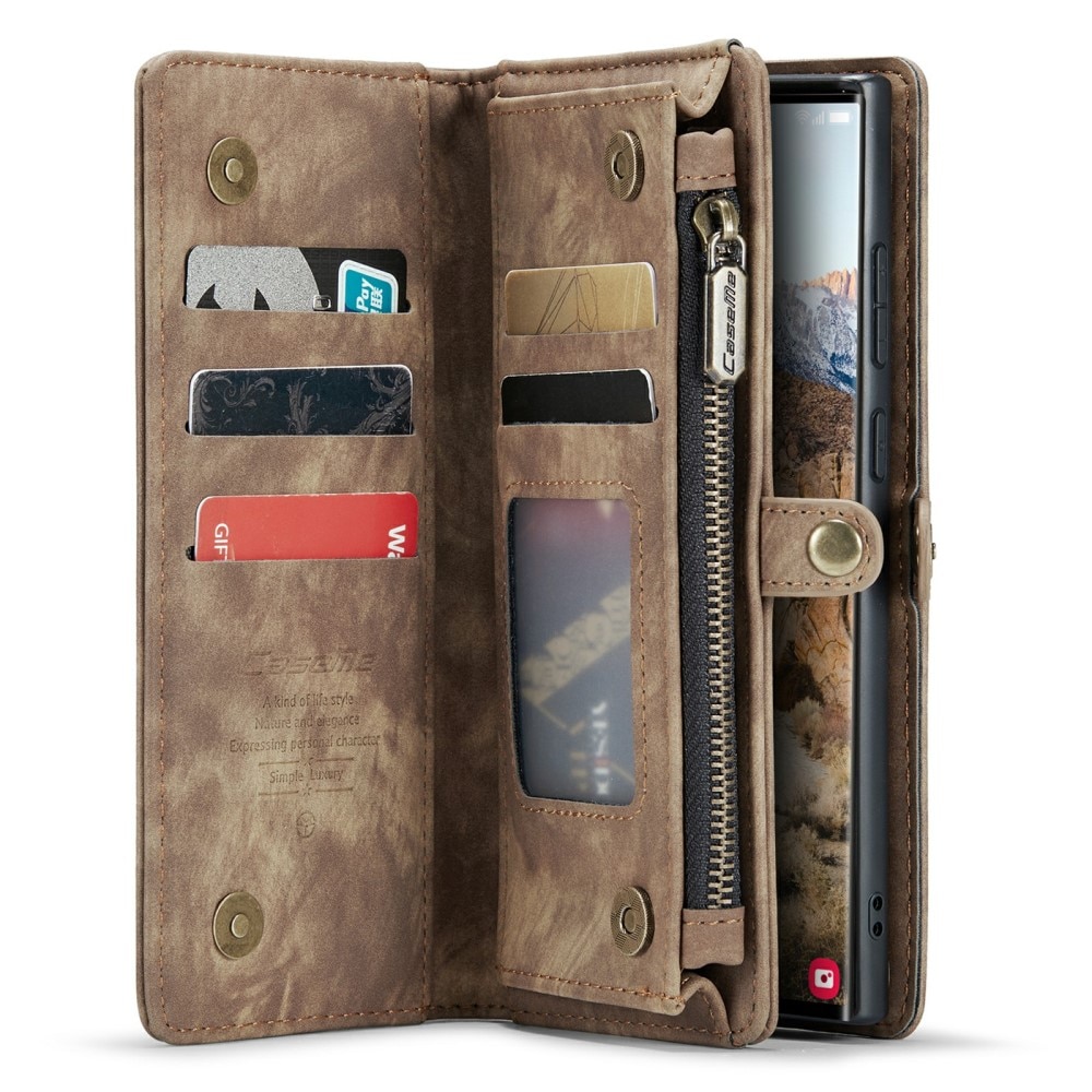 Étui portefeuille multi-cartes Samsung Galaxy S24 Ultra, Marron