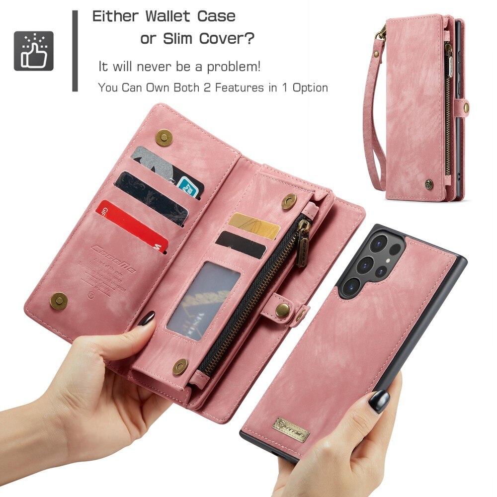 Étui portefeuille multi-cartes Samsung Galaxy S24 Ultra, Rose