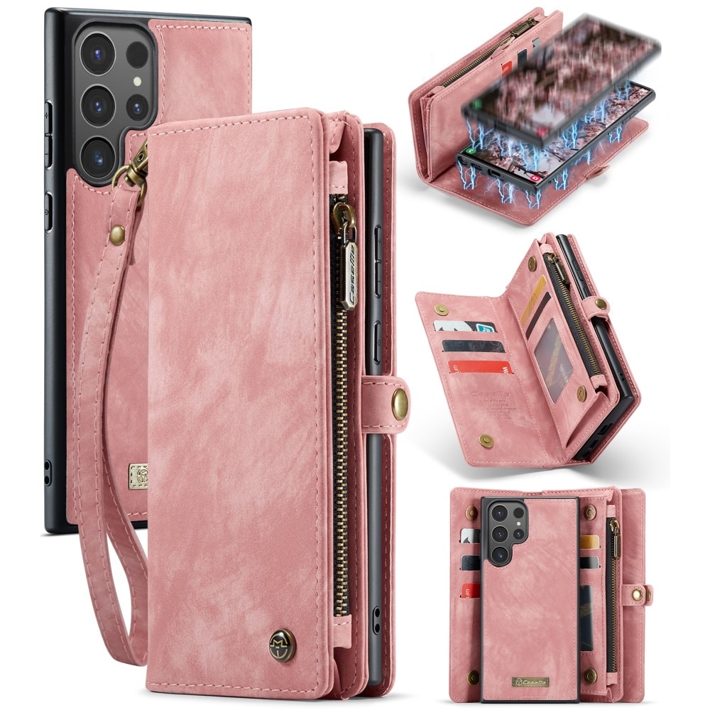 Étui portefeuille multi-cartes Samsung Galaxy S24 Ultra, Rose