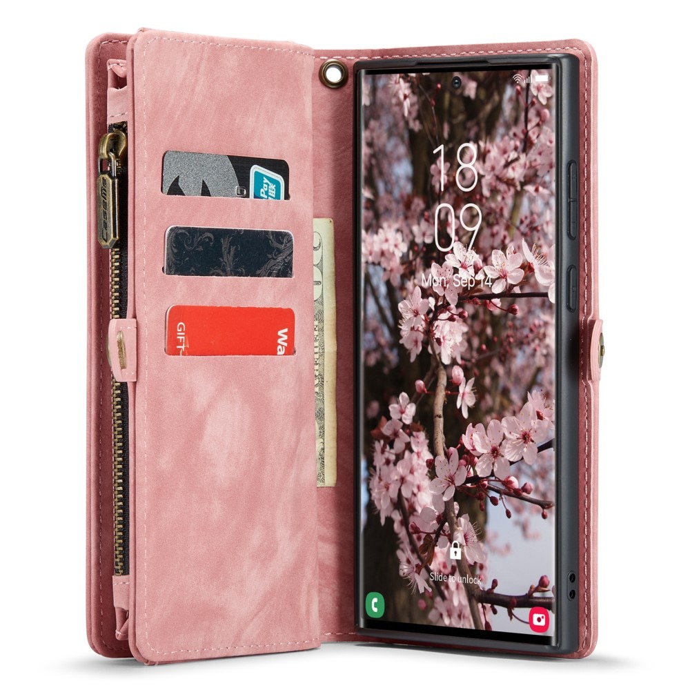 Étui portefeuille multi-cartes Samsung Galaxy S24 Ultra, rose