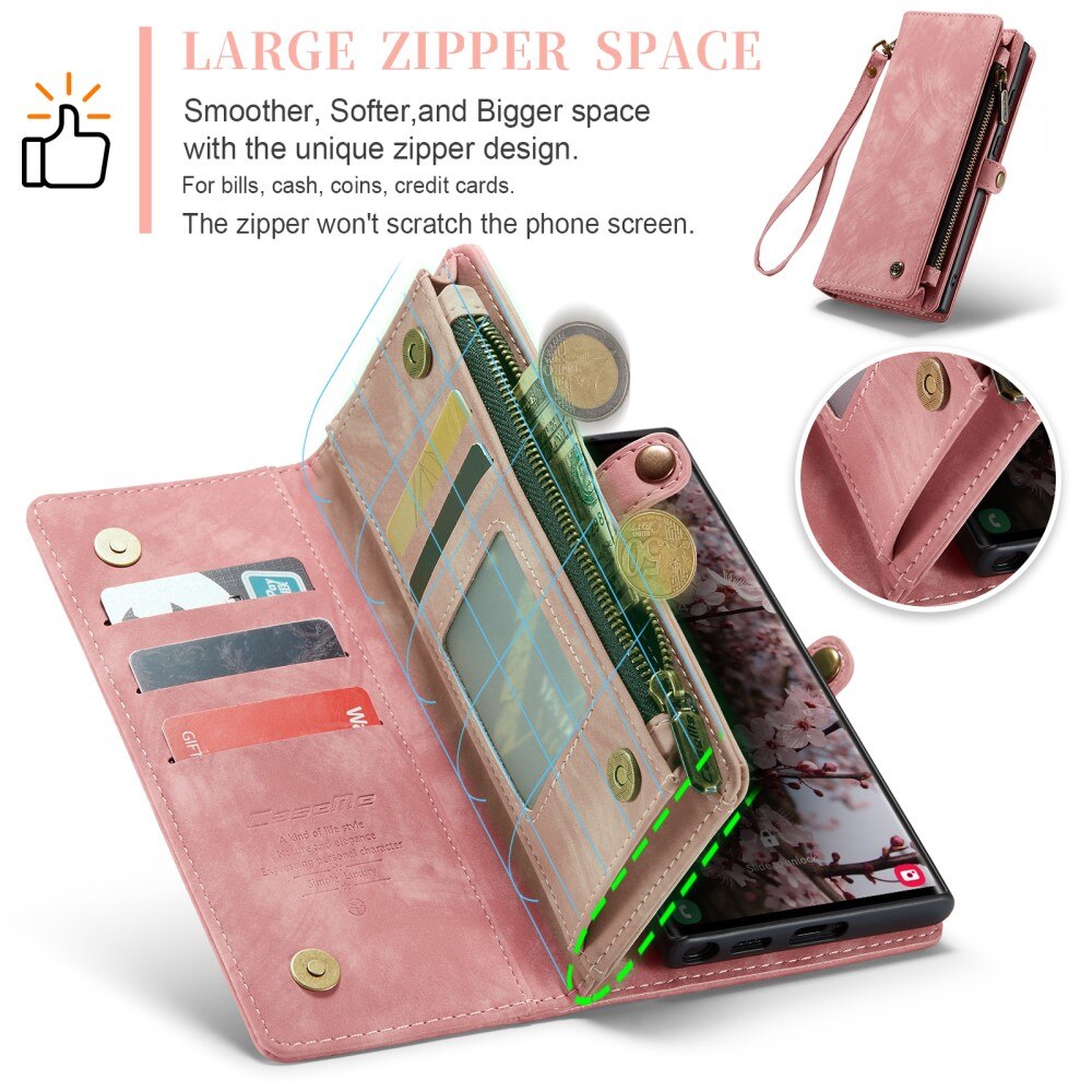 Étui portefeuille multi-cartes Samsung Galaxy S24 Ultra, Rose