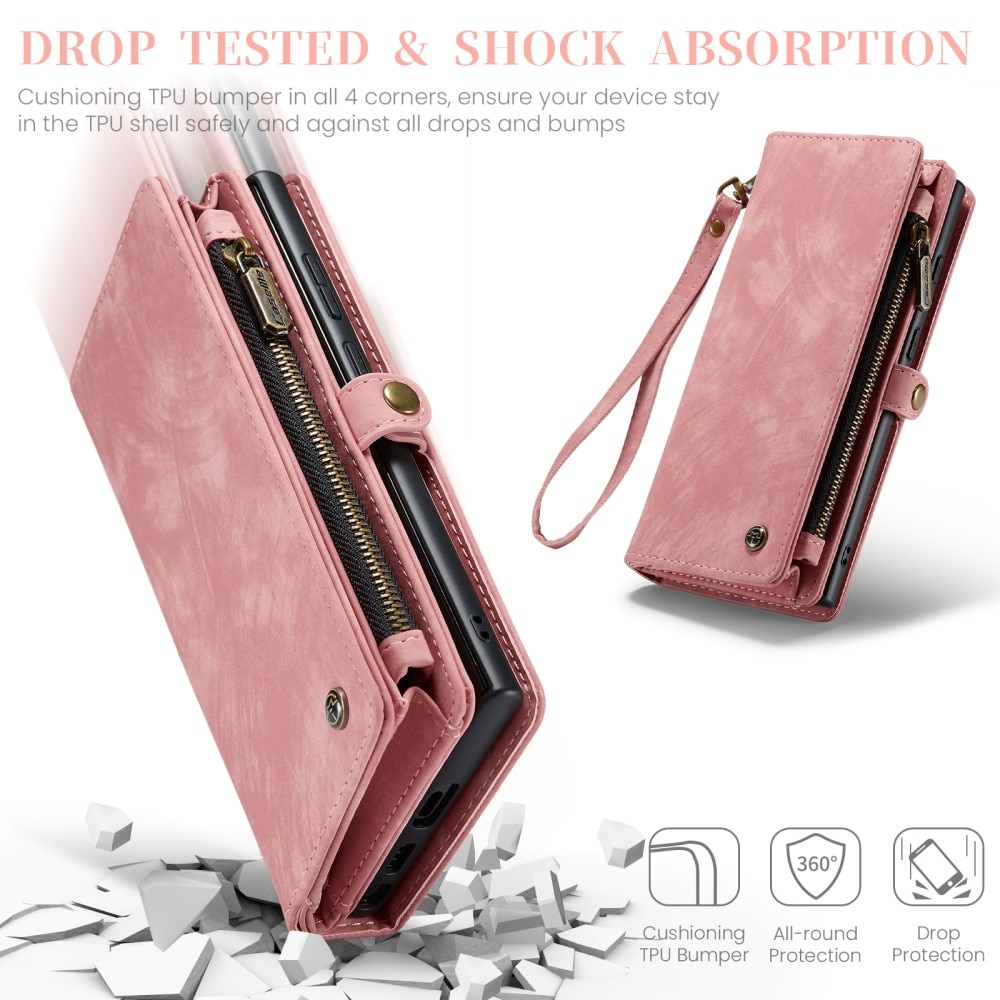 Étui portefeuille multi-cartes Samsung Galaxy S24 Ultra, Rose
