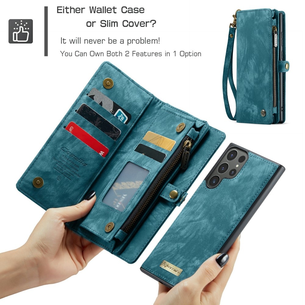 Étui portefeuille multi-cartes Samsung Galaxy S24 Ultra, Bleu