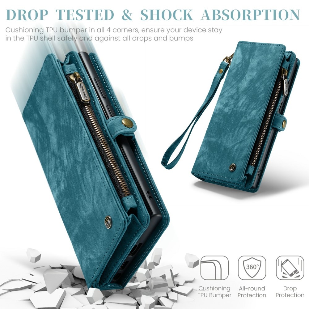 Étui portefeuille multi-cartes Samsung Galaxy S24 Ultra, Bleu