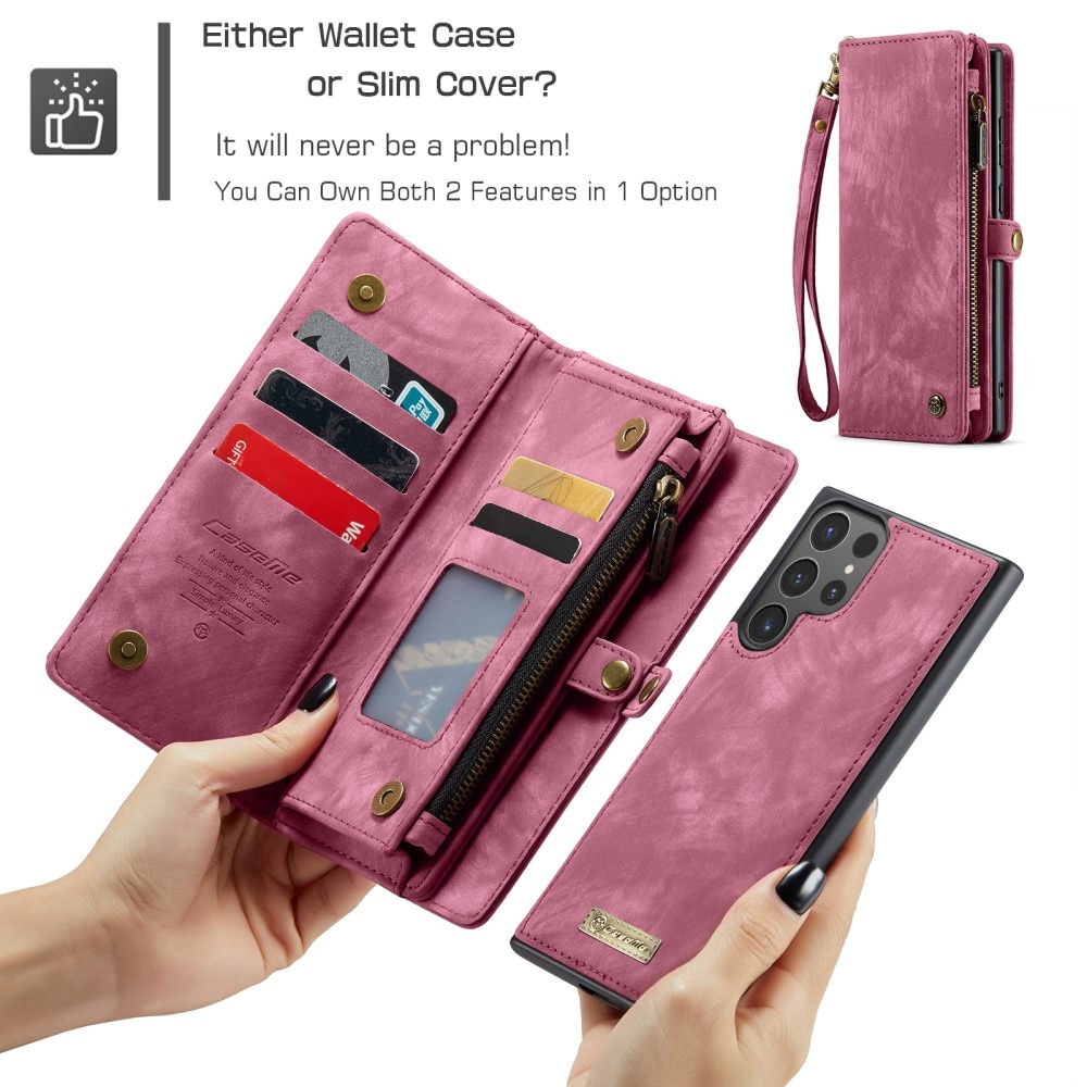 Étui portefeuille multi-cartes Samsung Galaxy S24 Ultra, Rouge