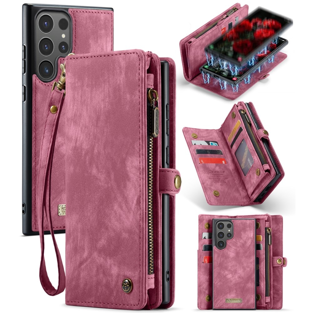 Étui portefeuille multi-cartes Samsung Galaxy S24 Ultra, Rouge