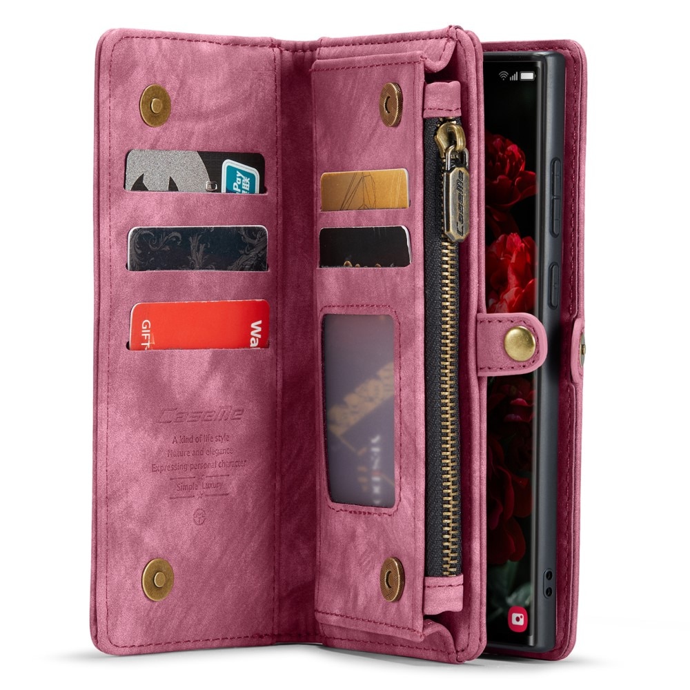 Étui portefeuille multi-cartes Samsung Galaxy S24 Ultra, Rouge
