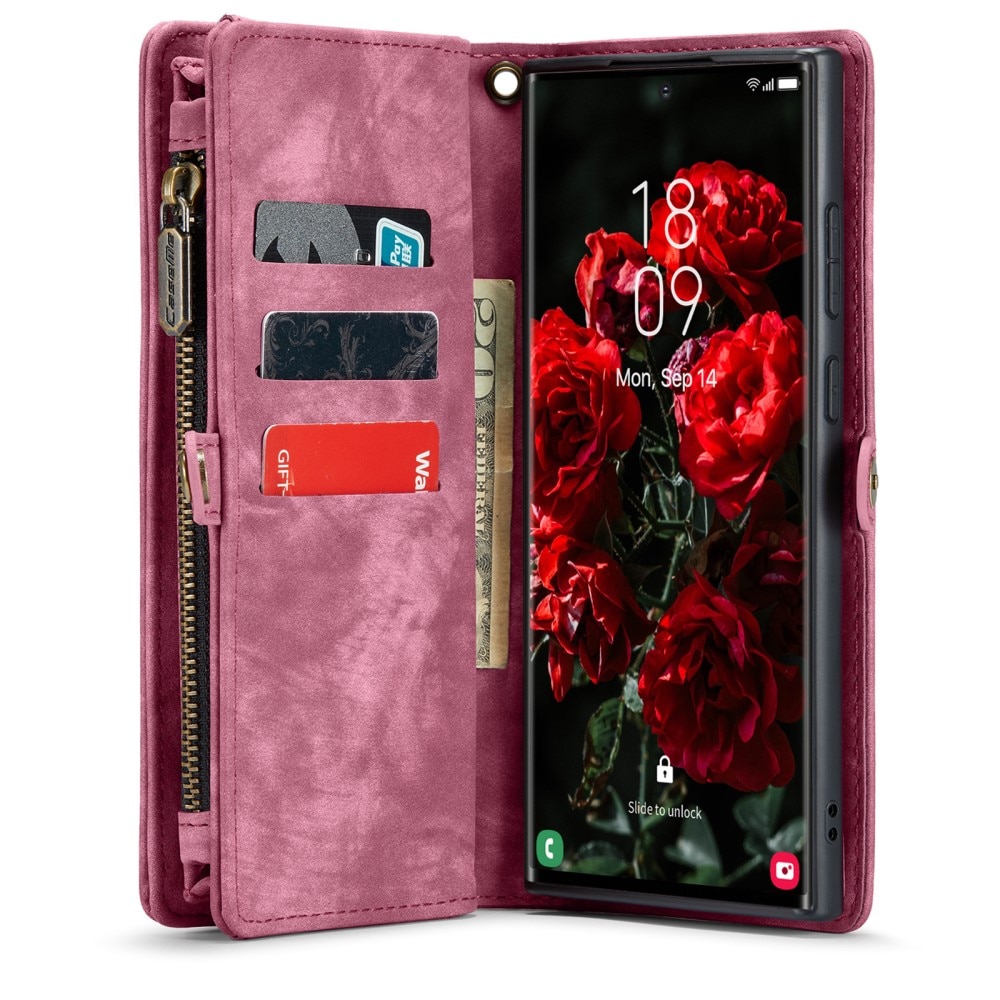 Étui portefeuille multi-cartes Samsung Galaxy S24 Ultra, Rouge