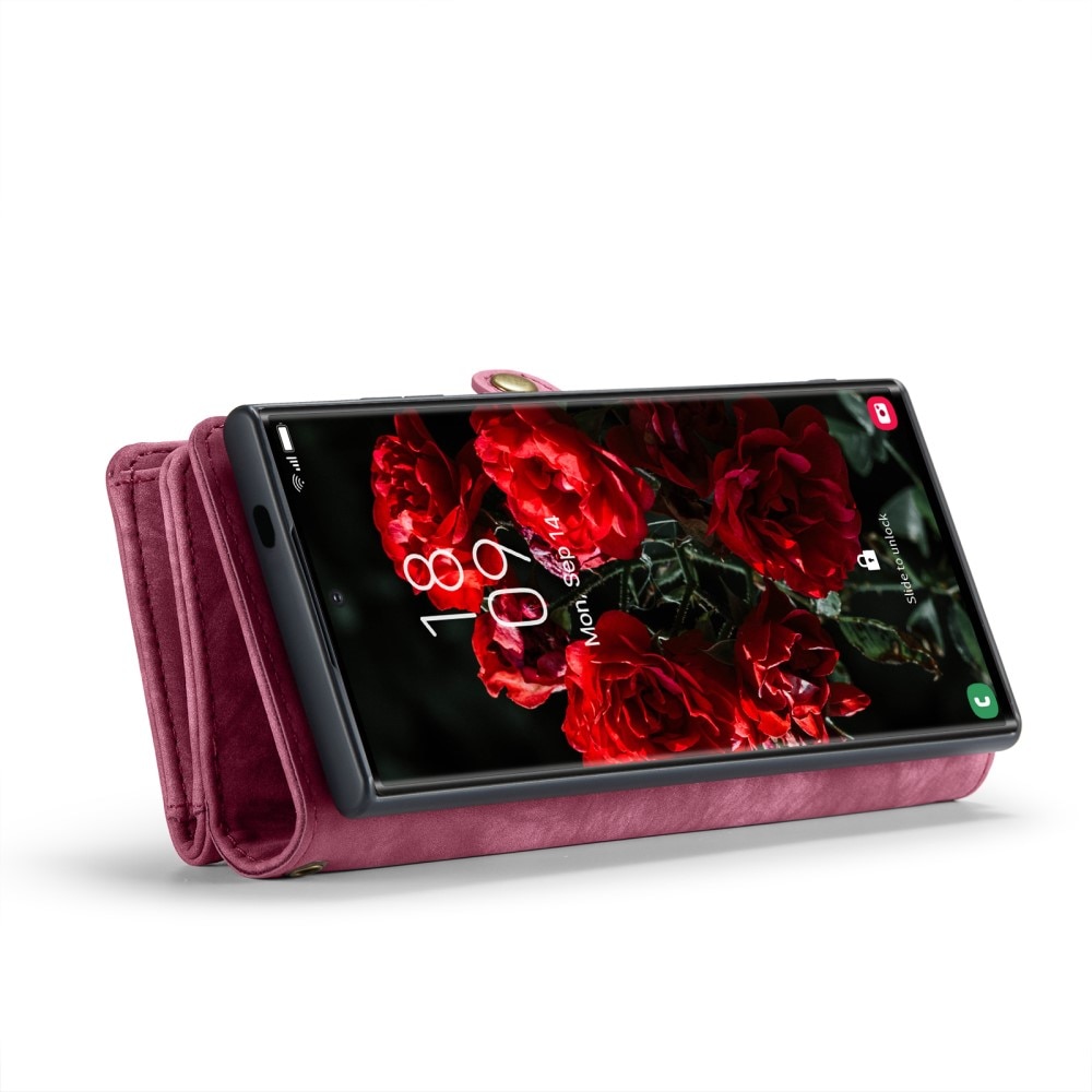 Étui portefeuille multi-cartes Samsung Galaxy S24 Ultra, rouge