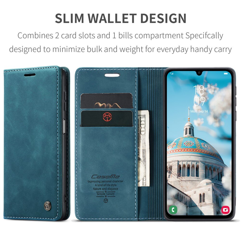 Étui portefeuille mince Samsung Galaxy A15, Bleu