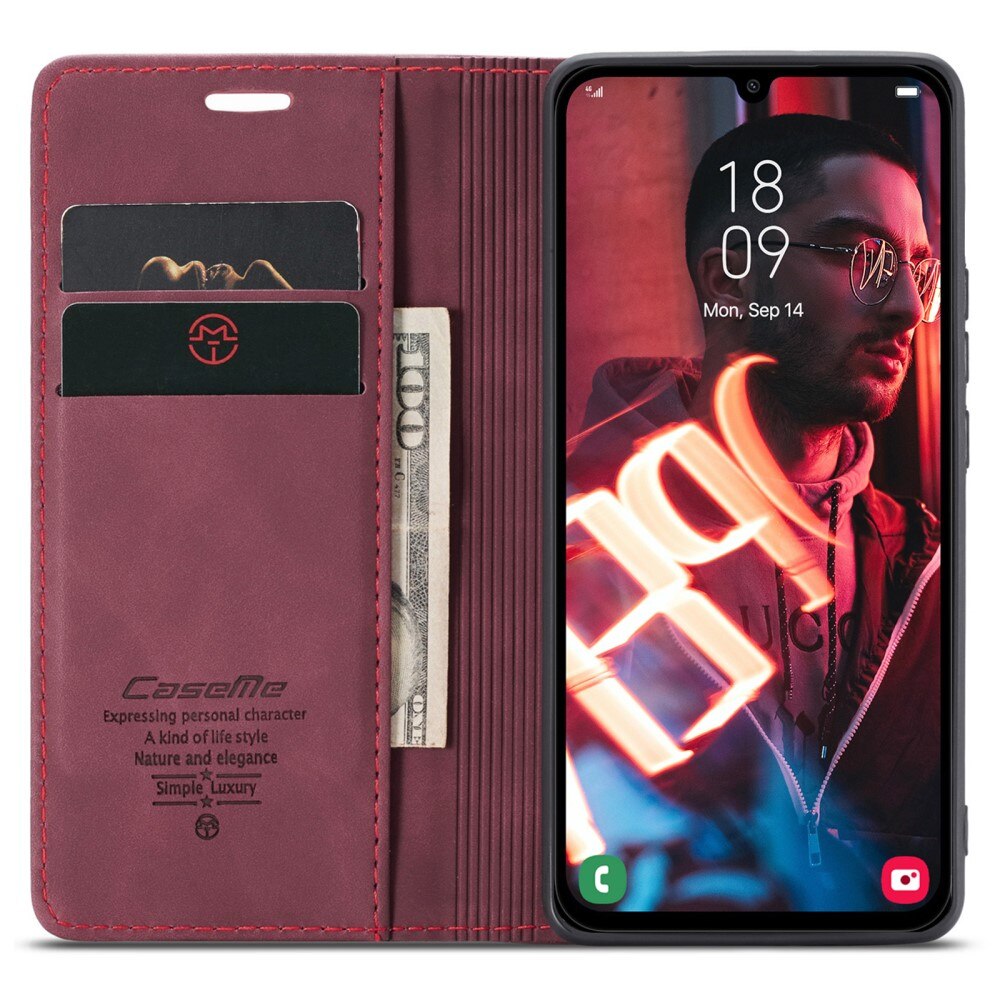Étui portefeuille mince Samsung Galaxy A15, Rouge