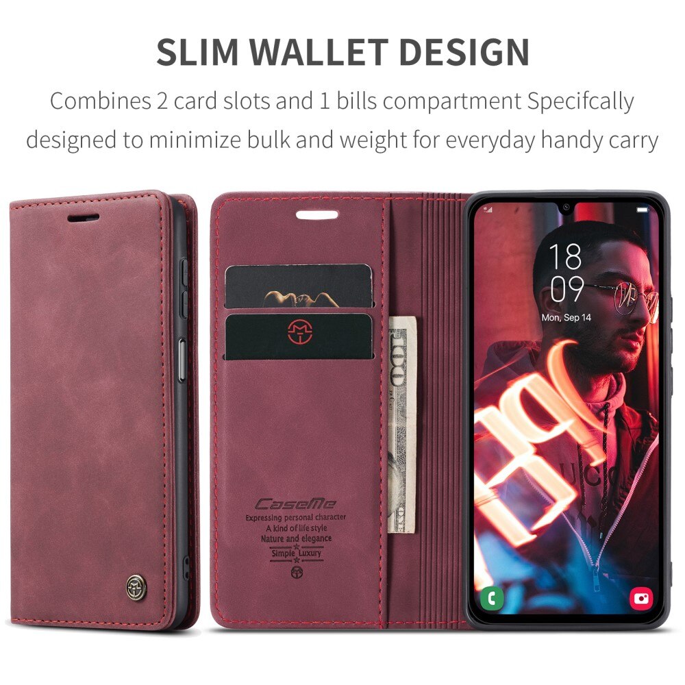Étui portefeuille mince Samsung Galaxy A15, Rouge