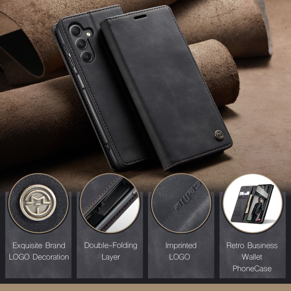 Étui portefeuille mince Samsung Galaxy A15, Noir