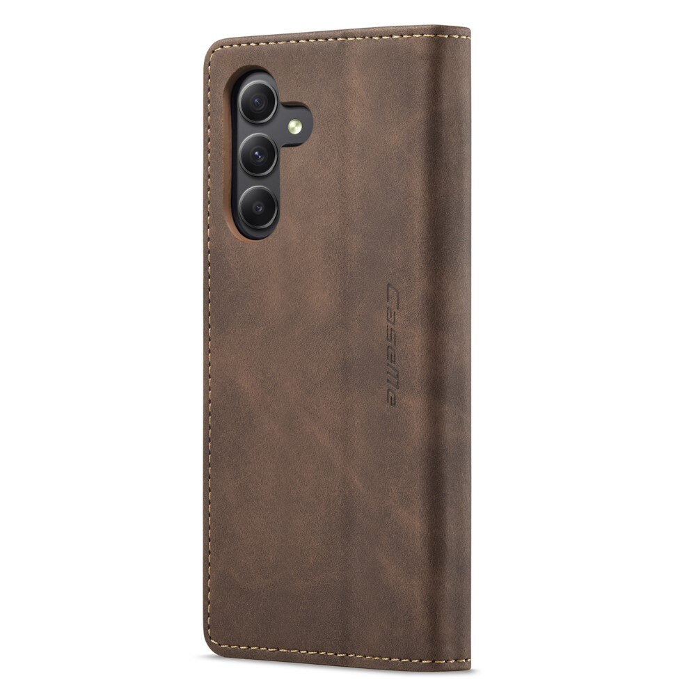 Étui portefeuille mince Samsung Galaxy A15, Marron
