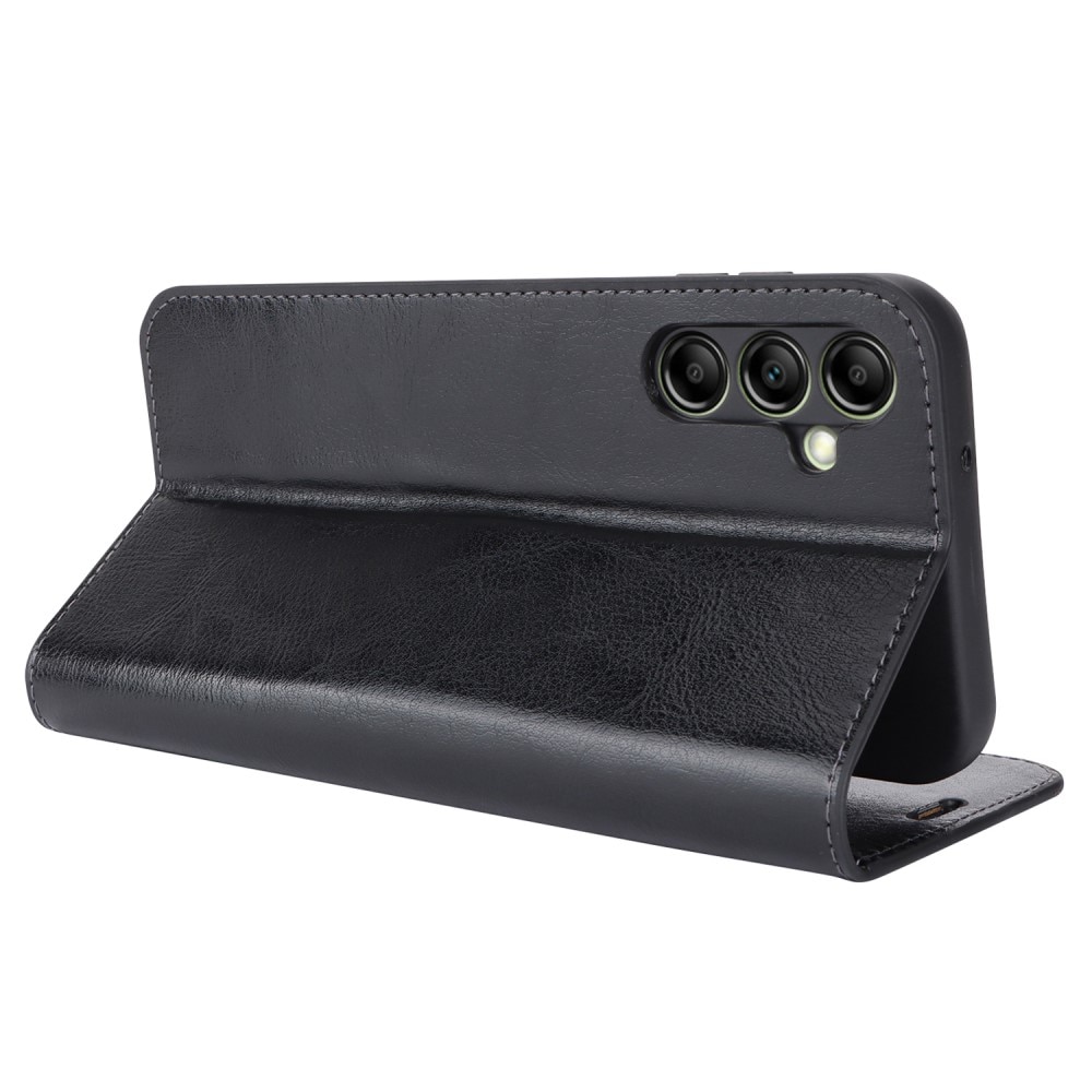 Coque portefeuille en cuir Veritable Samsung Galaxy S25 Edge, Noir