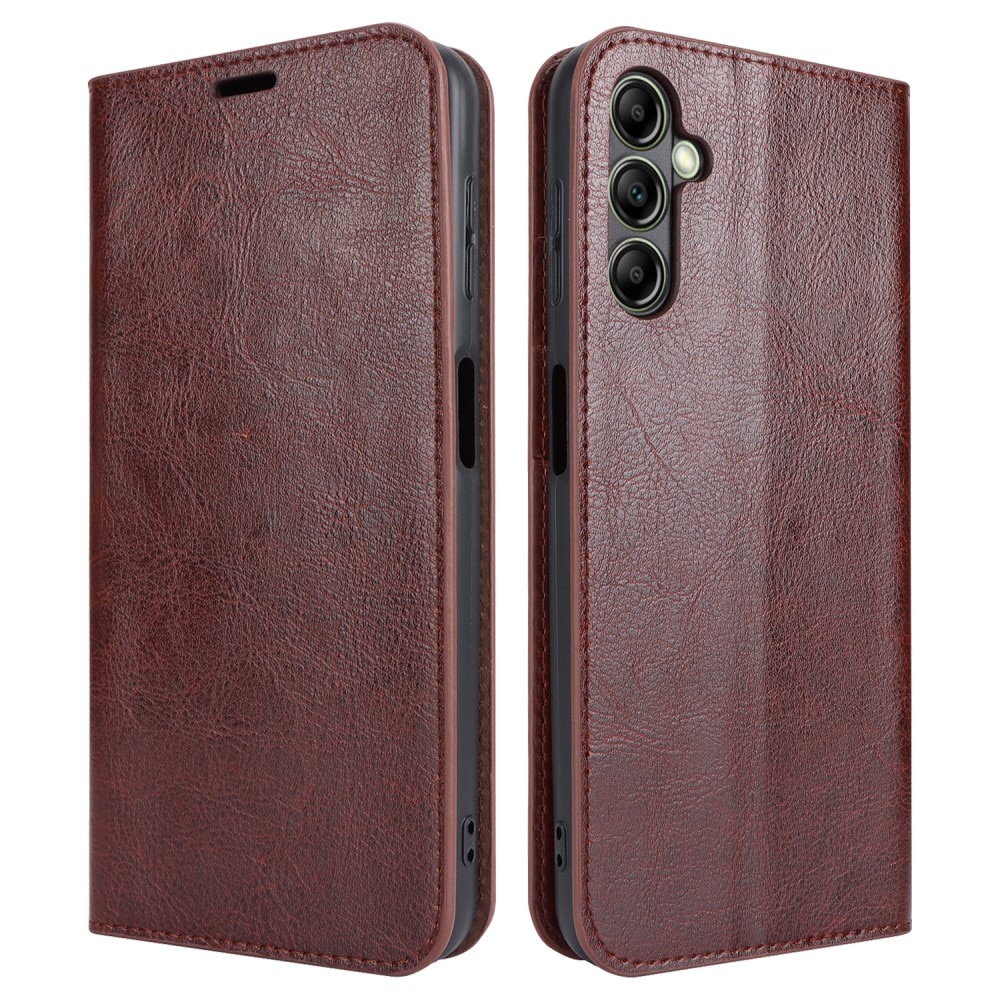 Coque portefeuille en cuir Veritable Sony Xperia 1 VI, marron foncé