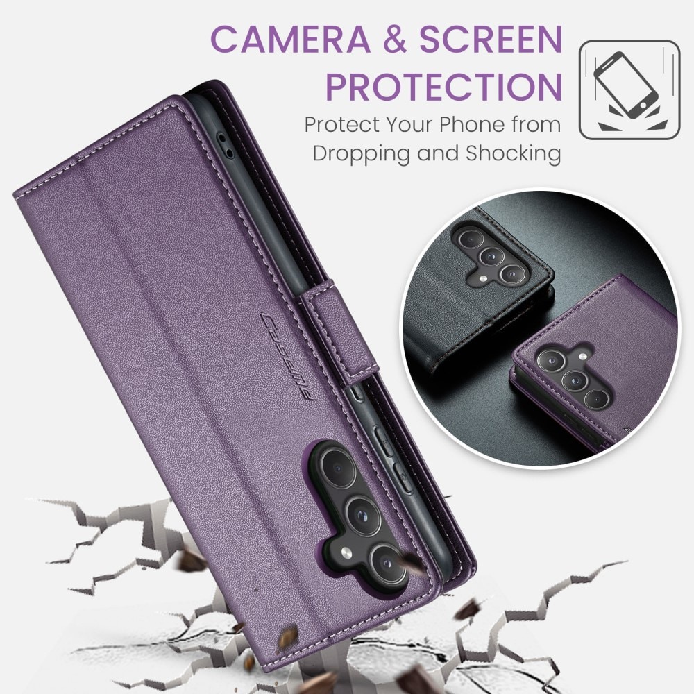 Étui portefeuille mince anti-RFID Samsung Galaxy A55, Violet