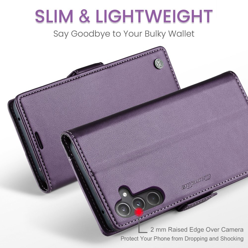Étui portefeuille mince anti-RFID Samsung Galaxy A55, Violet