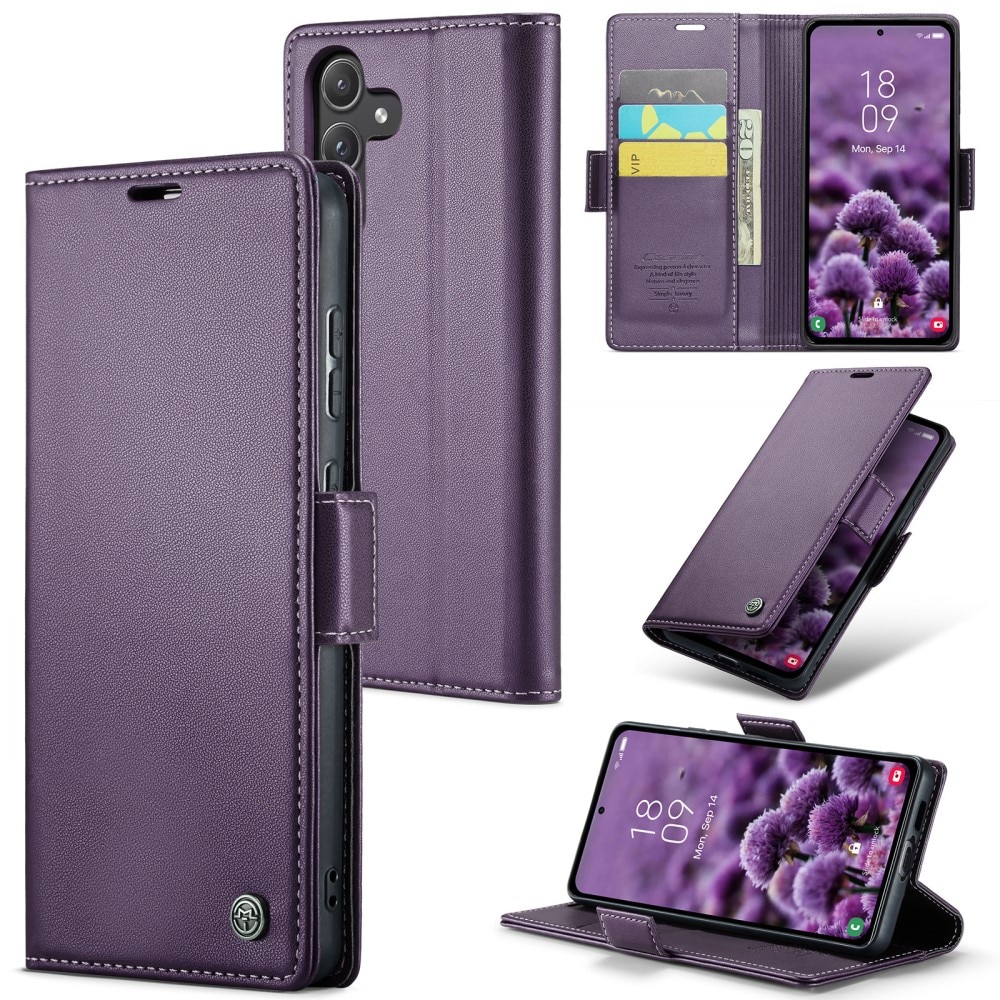 Étui portefeuille mince anti-RFID Samsung Galaxy A55, Violet