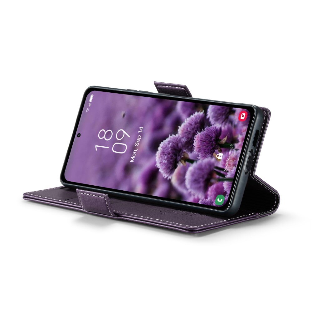 Étui portefeuille mince anti-RFID Samsung Galaxy A55, Violet
