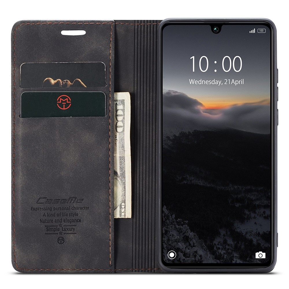 Étui portefeuille mince Xiaomi Redmi 13C, noir