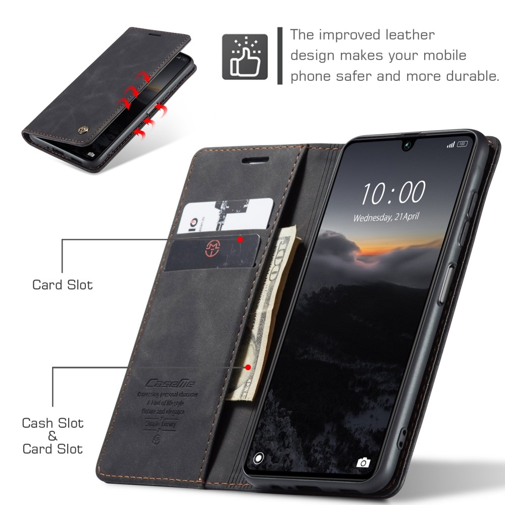 Étui portefeuille mince Xiaomi Redmi 13C, Noir
