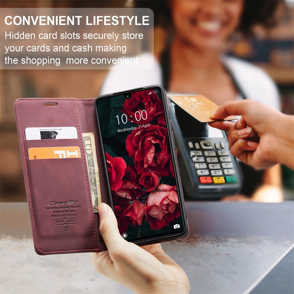 Étui portefeuille mince Xiaomi Redmi 13C, Rouge