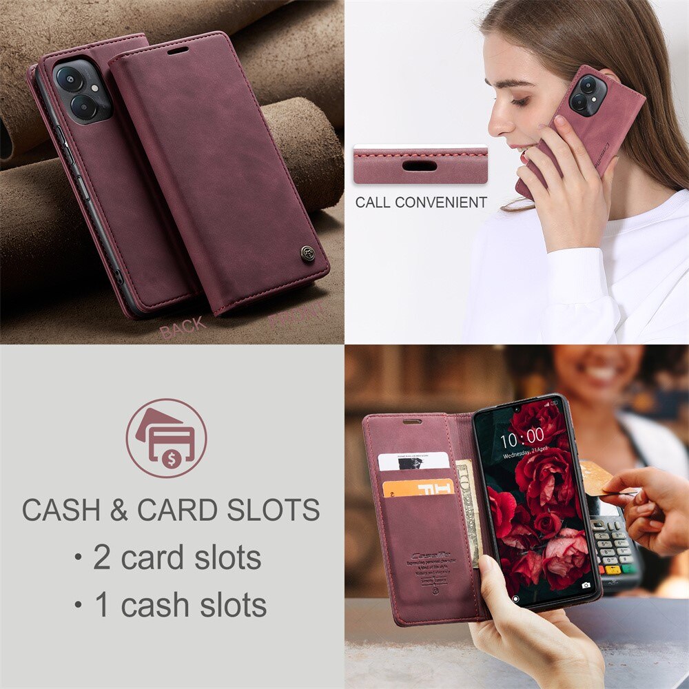 Étui portefeuille mince Xiaomi Redmi 13C, Rouge