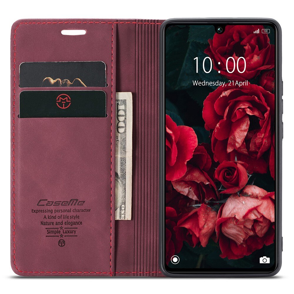 Étui portefeuille mince Xiaomi Redmi 13C, Rouge