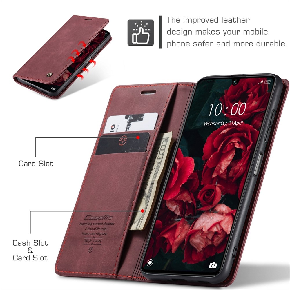 Étui portefeuille mince Xiaomi Redmi 13C, rouge