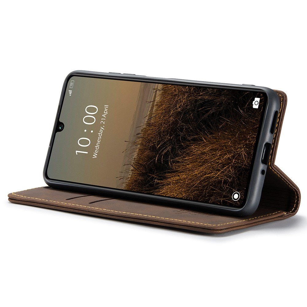 Étui portefeuille mince Xiaomi Redmi 13C, Marron