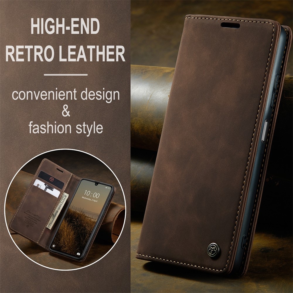 Étui portefeuille mince Xiaomi Redmi 13C, Marron