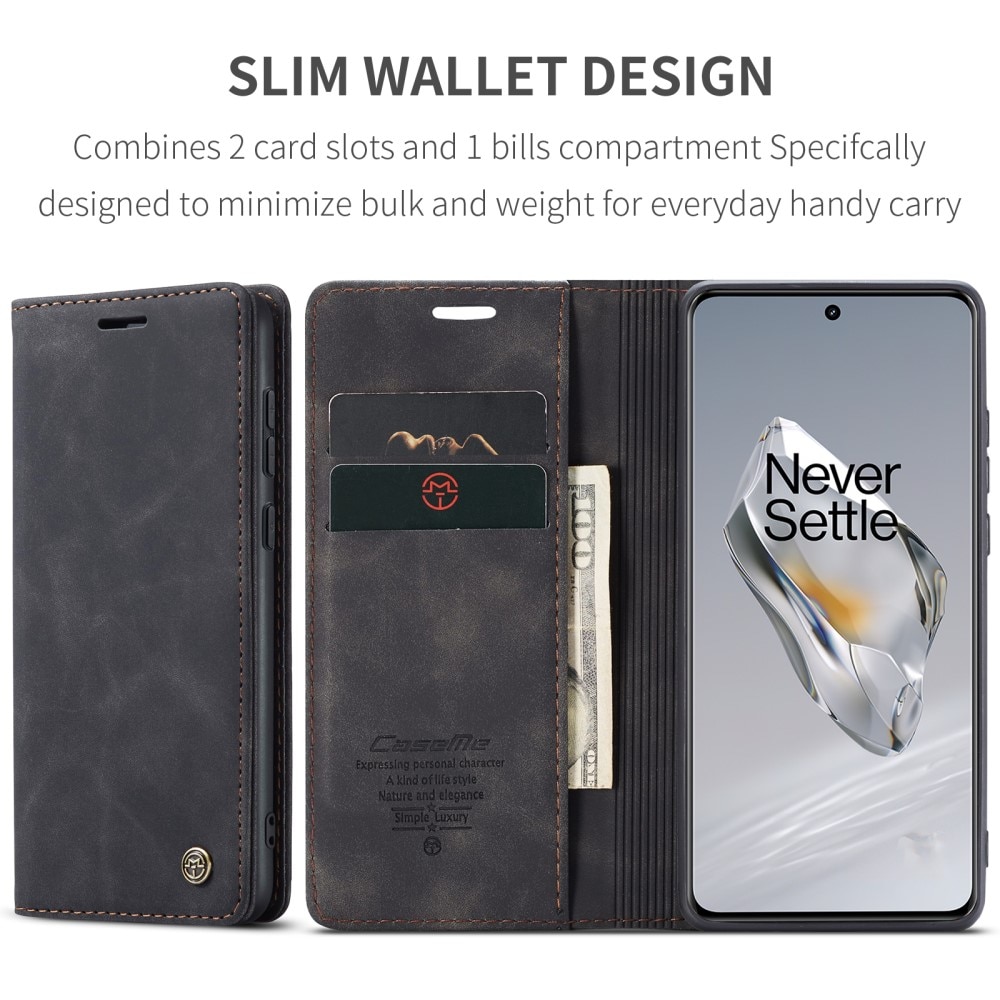 Étui portefeuille mince  OnePlus 12, Noir