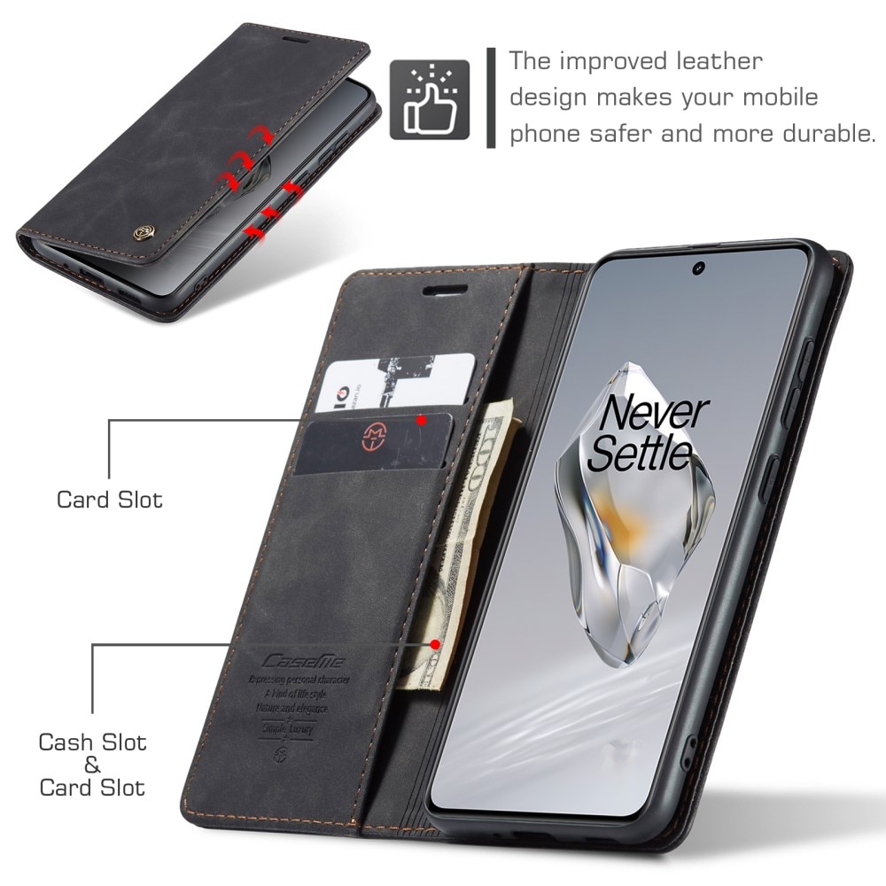 Étui portefeuille mince OnePlus 12, noir