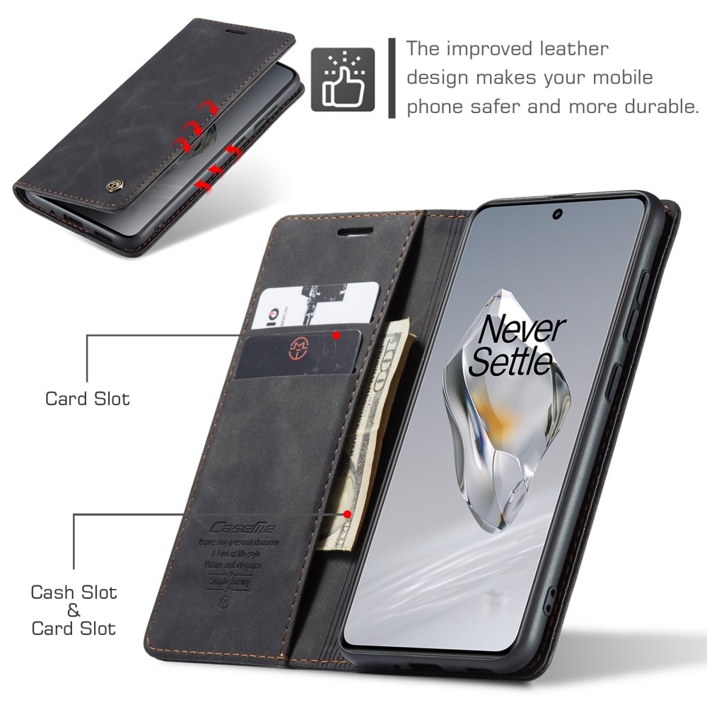 Étui portefeuille mince  OnePlus 12, Noir