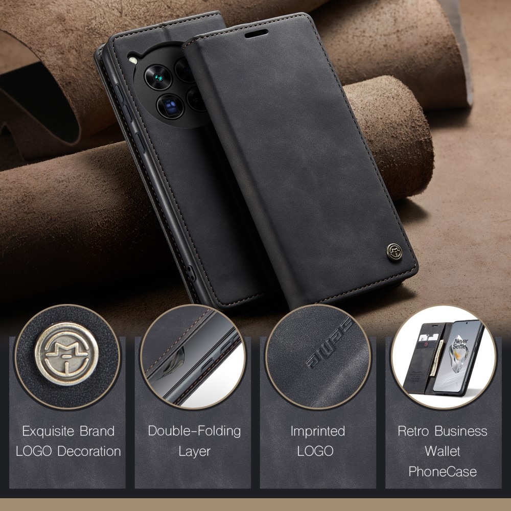 Étui portefeuille mince  OnePlus 12, Noir