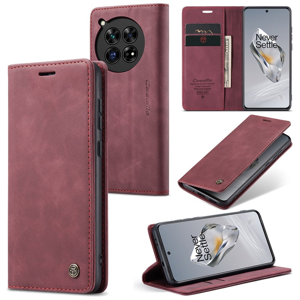Étui portefeuille mince  OnePlus 12, Rouge