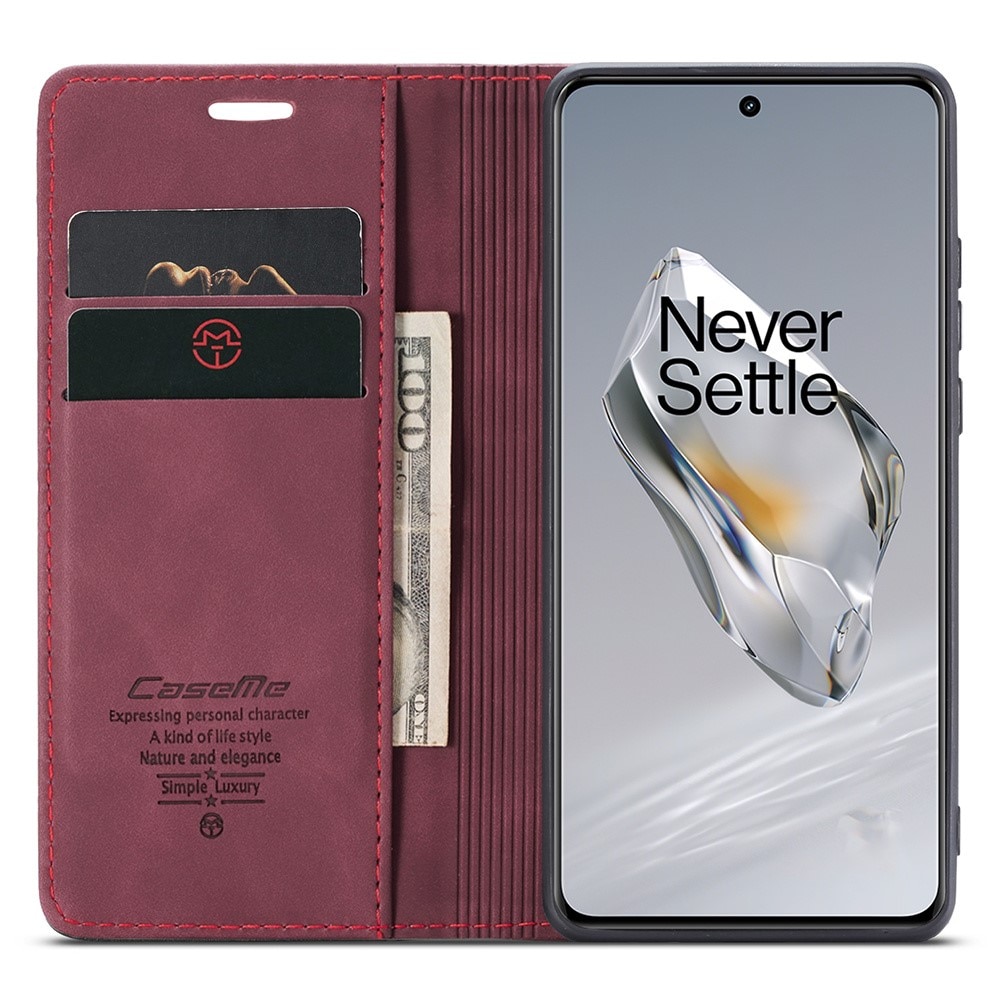Étui portefeuille mince  OnePlus 12, Rouge