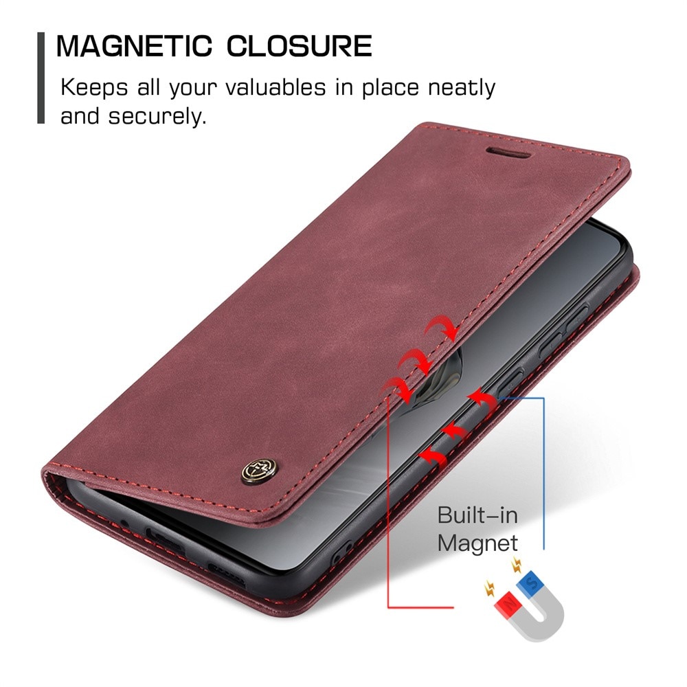 Étui portefeuille mince  OnePlus 12, Rouge