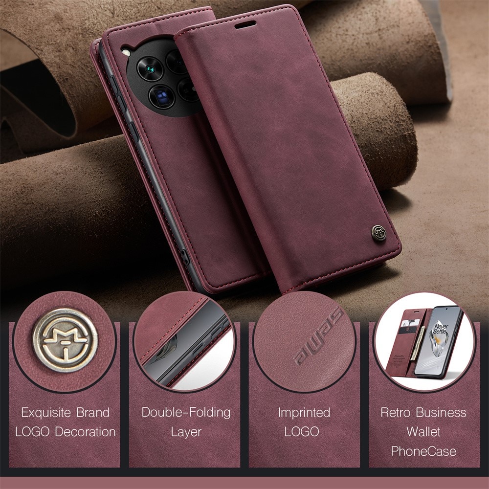 Étui portefeuille mince  OnePlus 12, Rouge