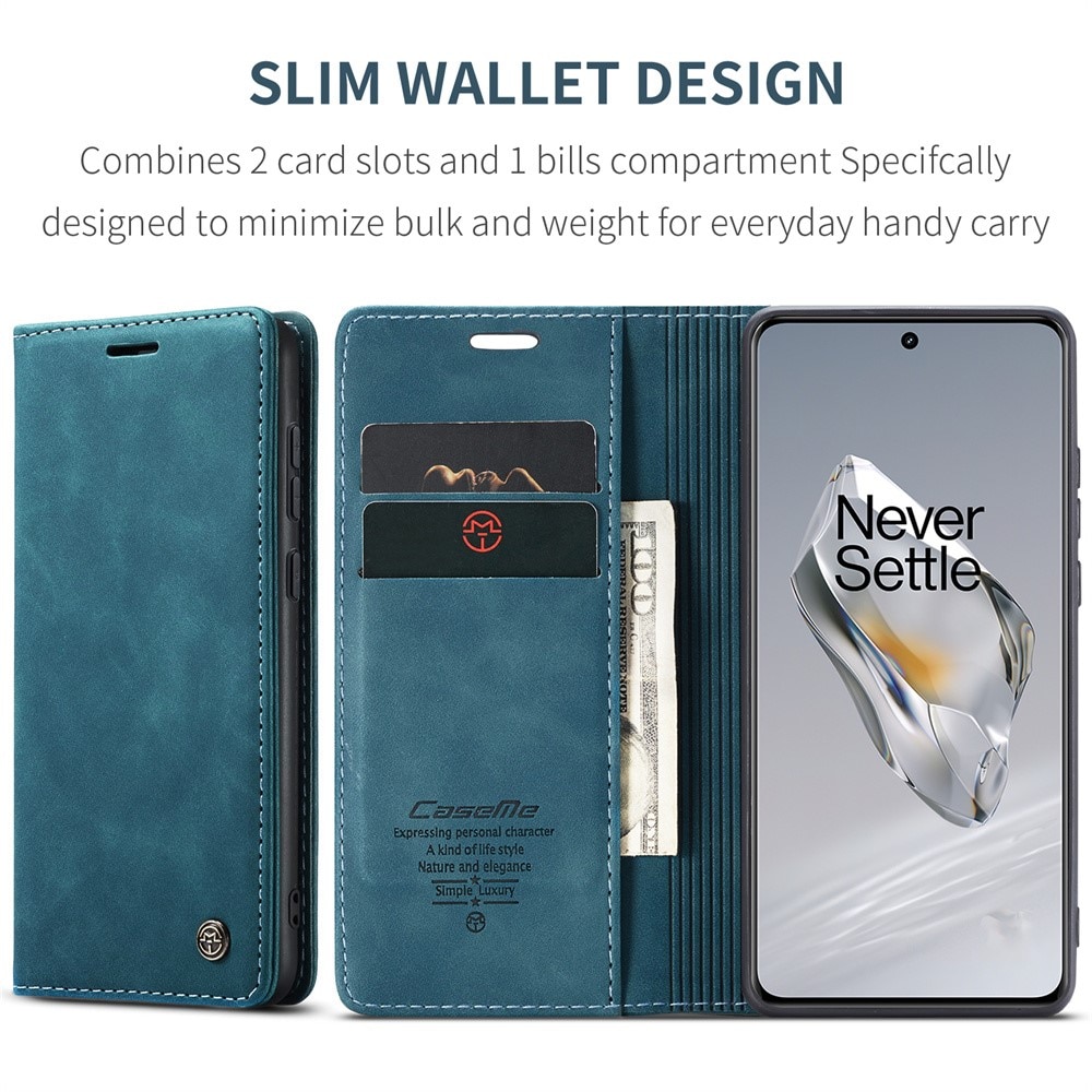 Étui portefeuille mince  OnePlus 12, Bleu