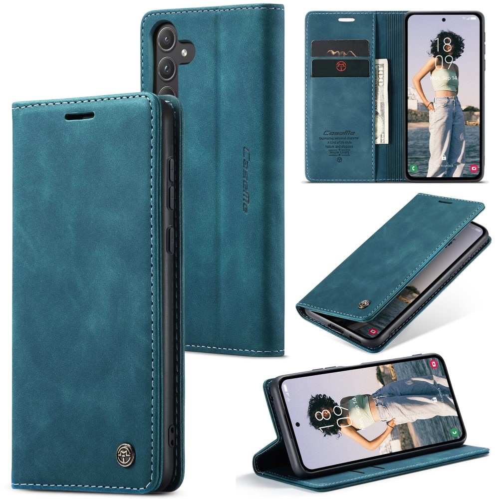 Étui portefeuille mince Samsung Galaxy A55, Bleu