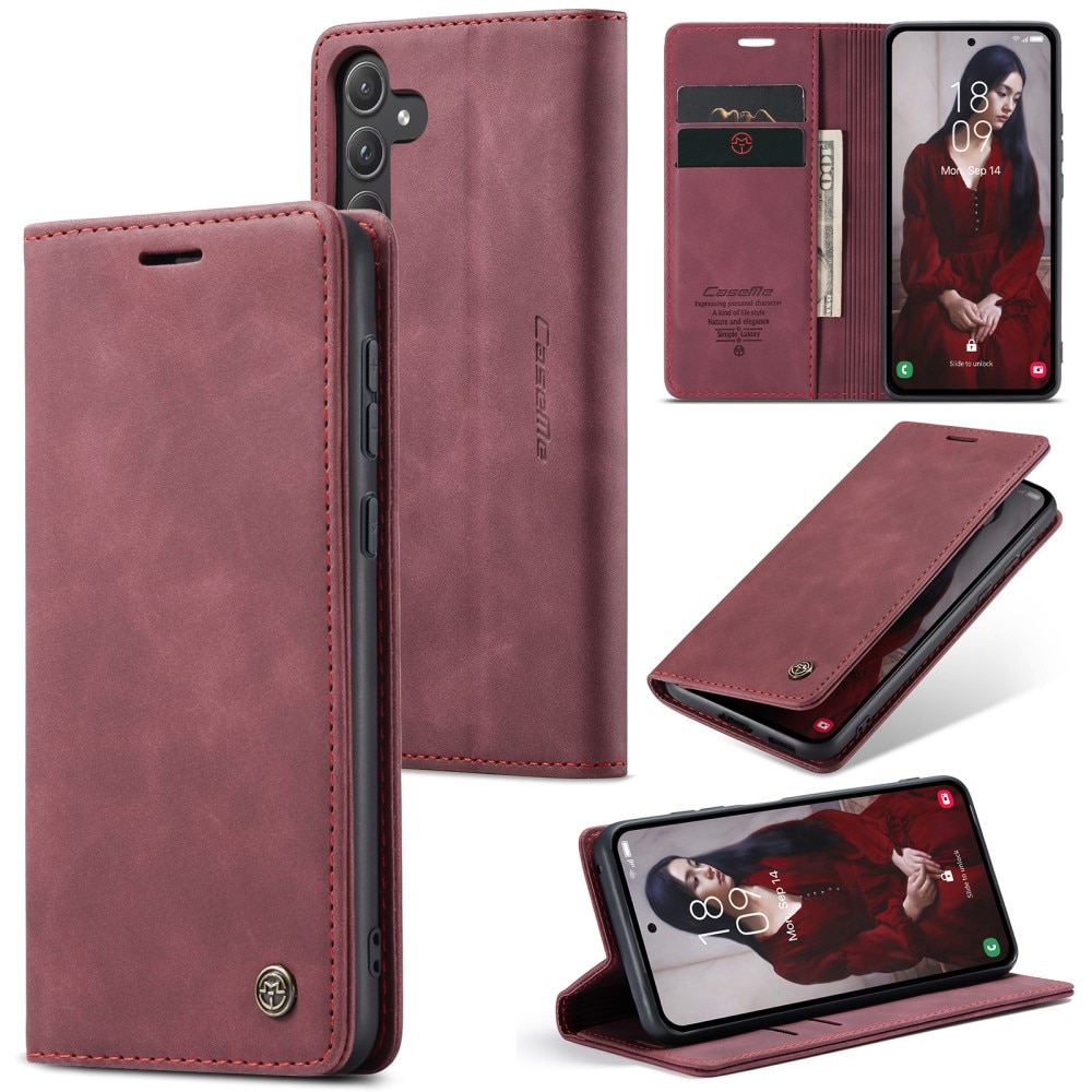 Étui portefeuille mince Samsung Galaxy A55, Rouge