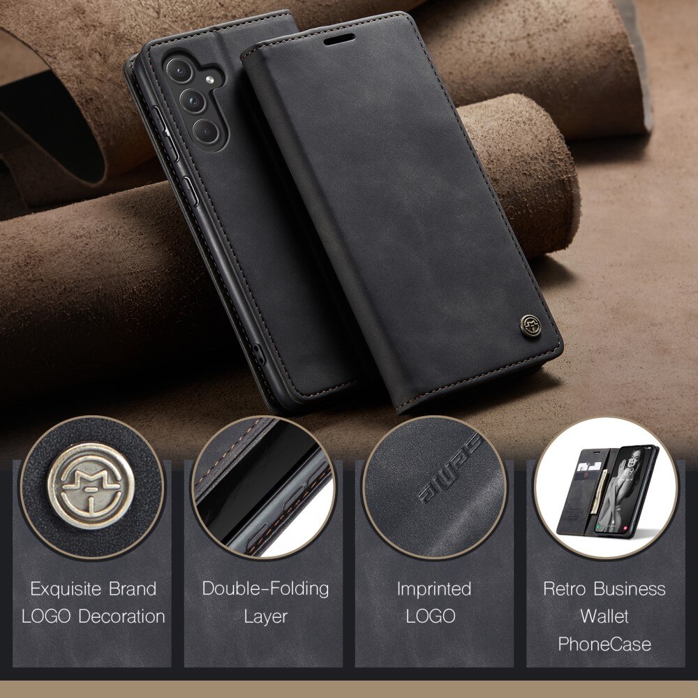 Étui portefeuille mince Samsung Galaxy A55, Noir