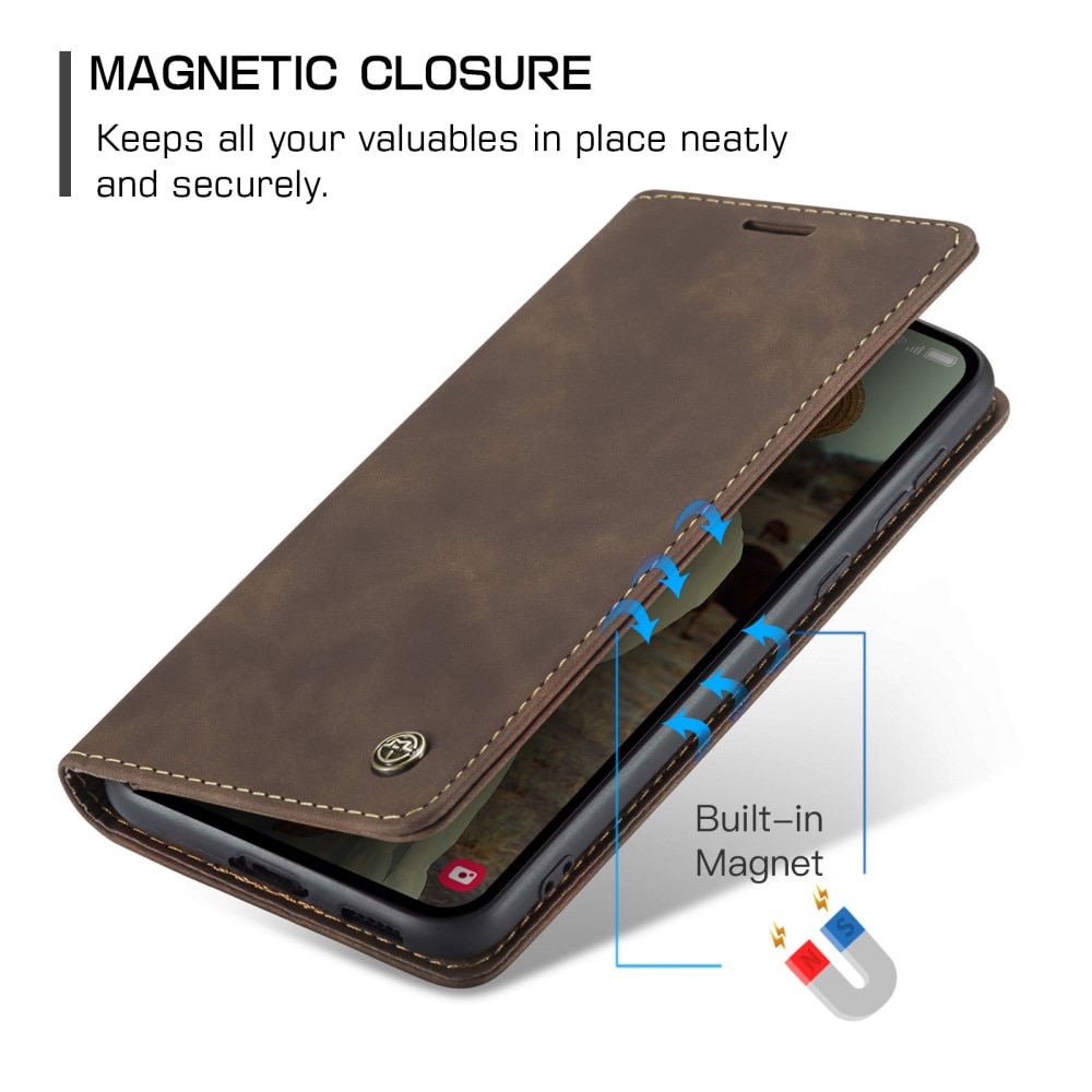 Étui portefeuille mince Samsung Galaxy A55, Marron