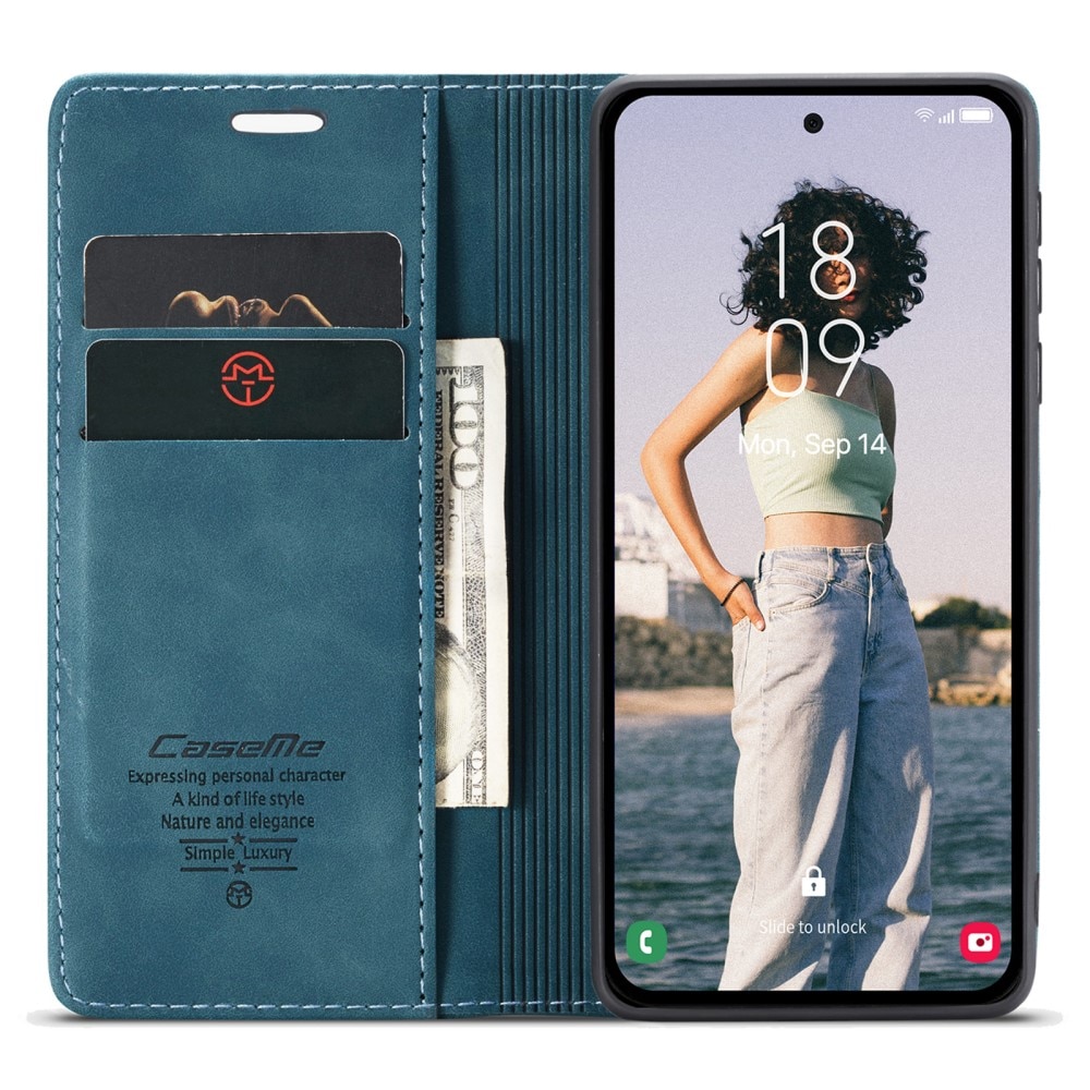 Étui portefeuille mince Samsung Galaxy A35, Bleu