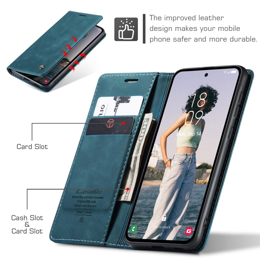 Étui portefeuille mince Samsung Galaxy A35, Bleu