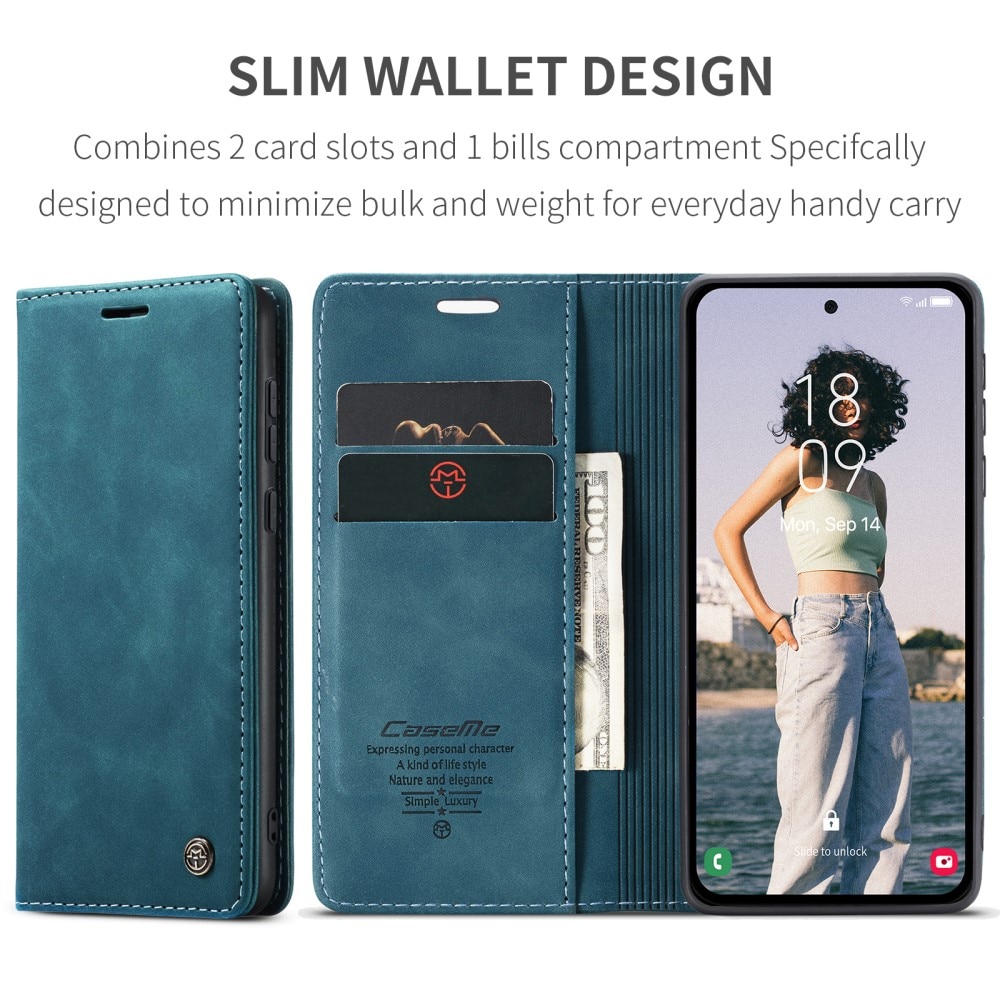 Étui portefeuille mince Samsung Galaxy A35, Bleu