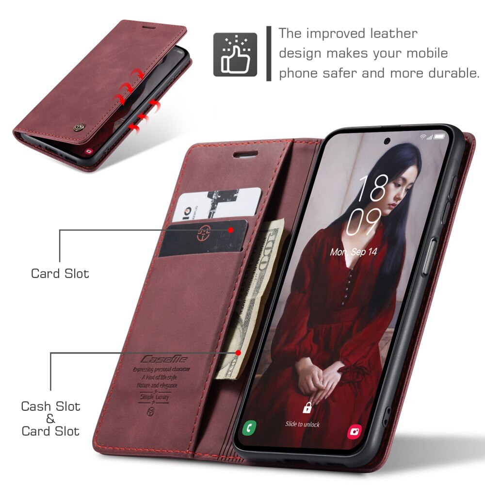 Étui portefeuille mince Samsung Galaxy A35, Rouge
